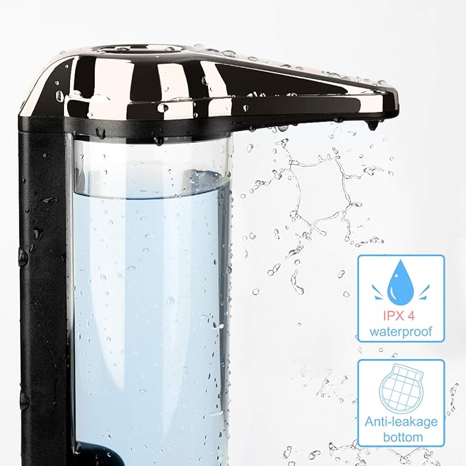 Secura 17oz Automatic Liquid Soap Dispenser, Touchless Battery Operated Hand Soap Dispenser with Adjustable Soap Dispensing Volume Control Dial, Personal Care Dispenser (Dark Gunmetal)