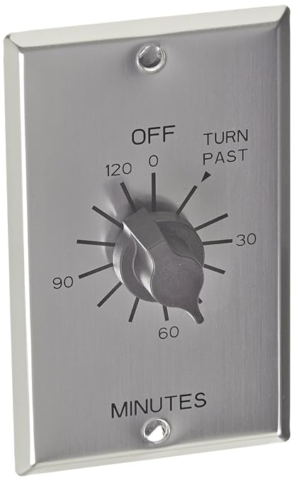 C Series Commercial Style Spring Wound Auto Off In-Wall Time Switch, 2 Hours Timer Length, SPST Switch Type