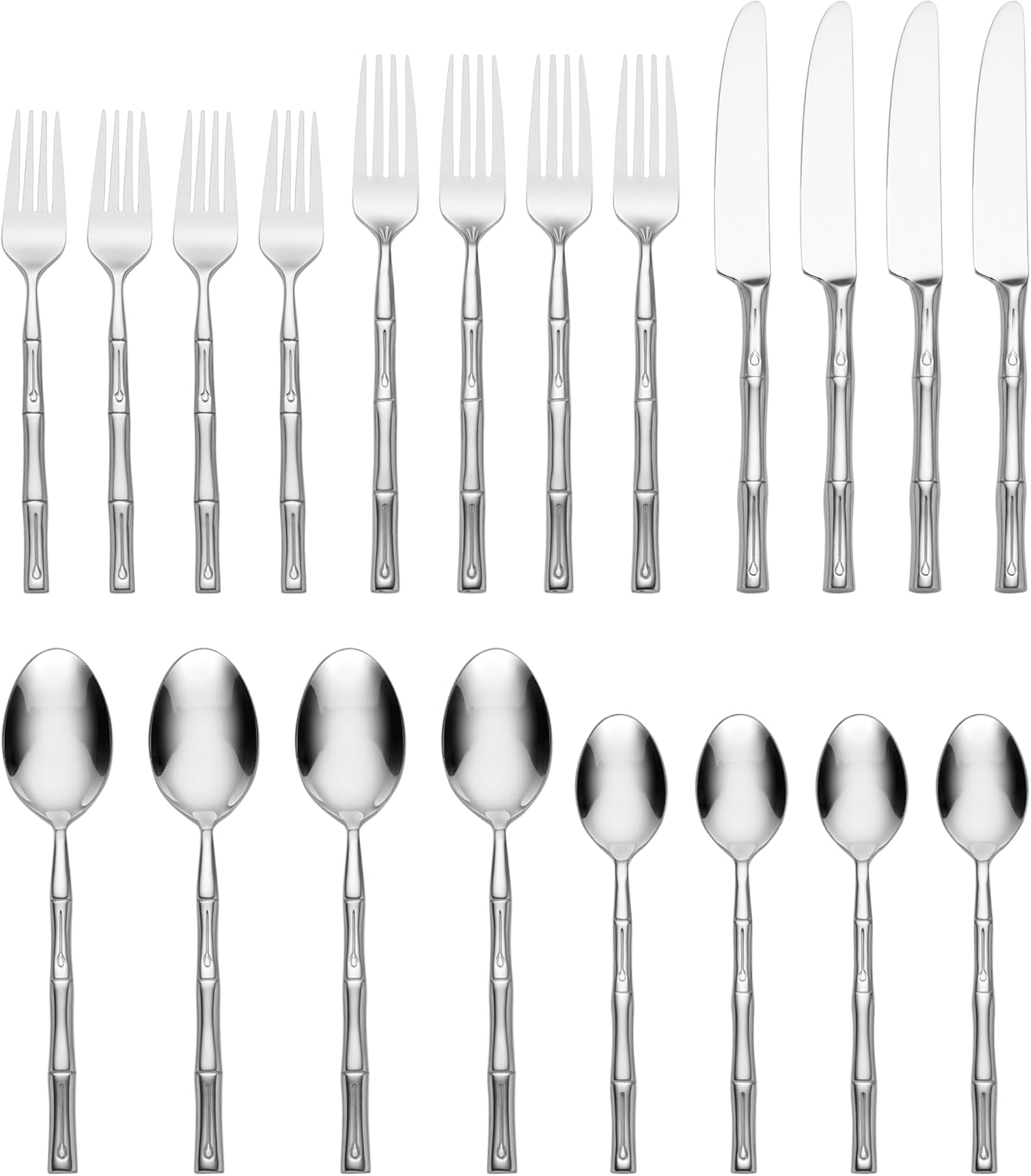 Hampton Forge Hampton Signature – Bamboo – 20 Piece Flatware Set, Service for 4