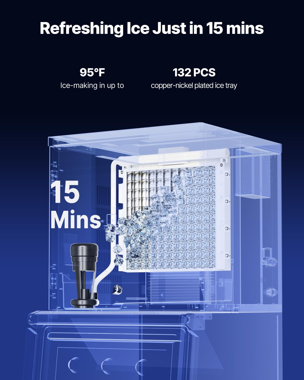 VEVOR Commercial Ice Maker Machine-Head 300 lbs/24 h, 20 Inch Stainless Steel Industrial Ice Machine, Self-Cleaning and Scheduled Ice Making, Modular Ice Cube Machine for Restaurant Hotel - Head Only