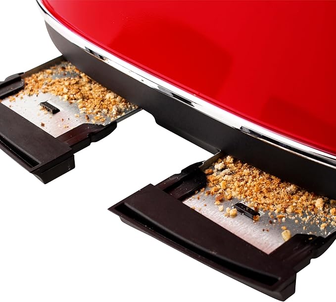 Haden Dorset 4 Slice Wide Slot Stainless Steel Toaster with Adjustable Browning Control & Non-Slip Feet, Rectory Red