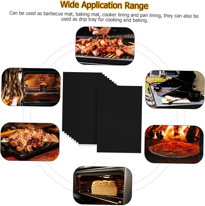 DECHOUS Quality Oven Liners Mat Set Non-stick Reusable Baking Mats 9 Pcs for Even Cooking