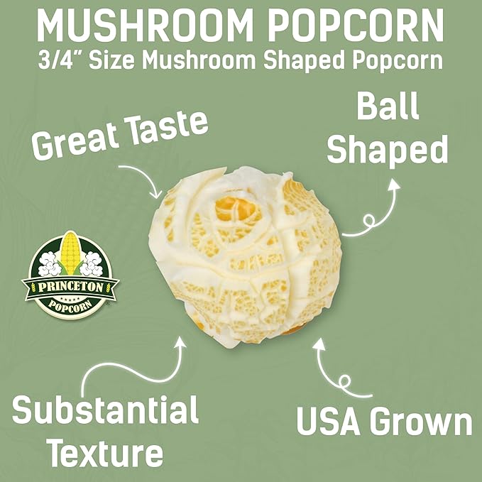 Farmer Bob's Princeton Popcorn Farmer-Direct Mushroom Popcorn Kernels 32 oz Each Case of 20 Sealed Bags Non-GMO Gluten-Free Stove/Popper Ready Bulk Value Pack Freshness Preserved & Easy to Handle