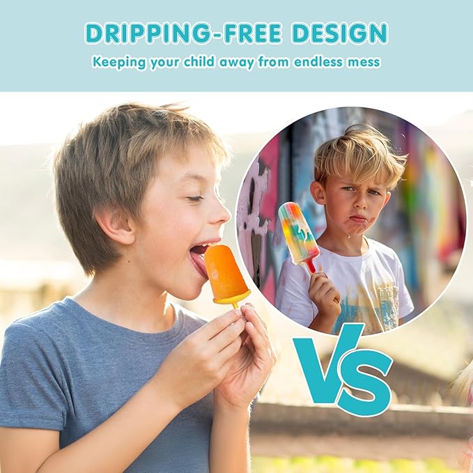 Miaowoof 10-Cav & 8-Cav Silicone Popsicle Mold for Kids, Non-BPA Premium Silicone Popsicles Molds Set