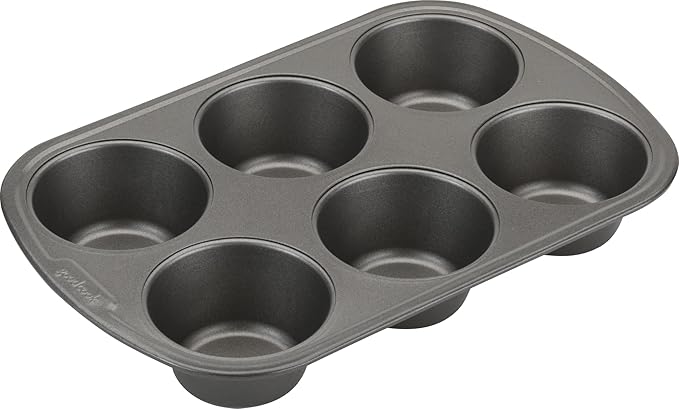 GoodCook Everyday Nonstick Steel Jumbo Texas Muffin Pan,6-cup,Gray,(Pack of 12)