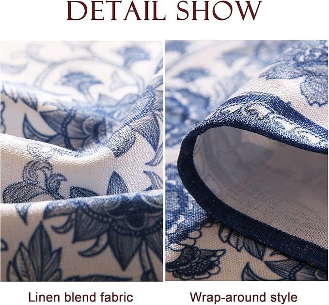 patdrea Designer Vintage Blue Floral Tablecloth for Square Table,Linen Paisley Breathable Pattern Table Cloth,Home Cover Decor for Kitchen Dining Christmas,Thanksgiving,67"x67"-Lantang a
