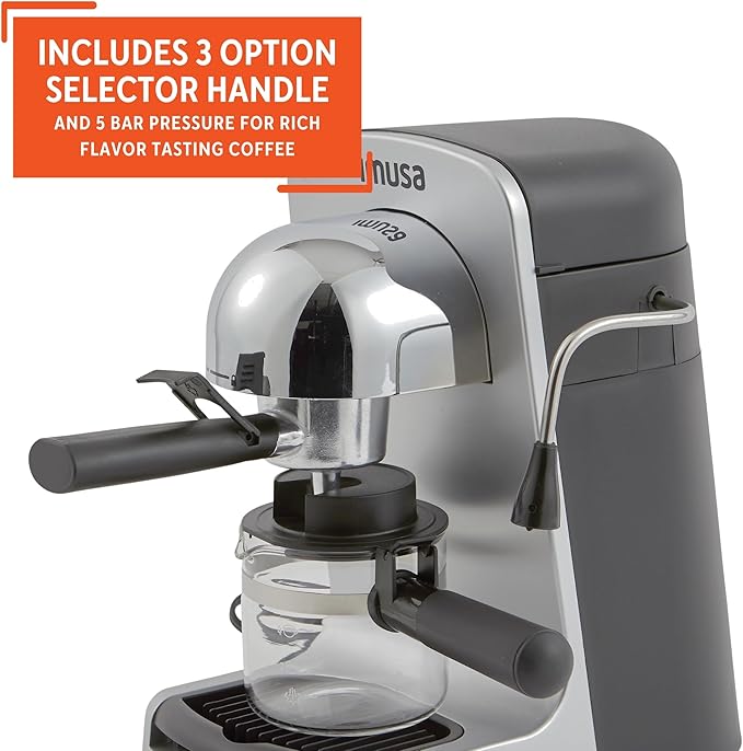 IMUSA 4cup Electric Bistro Espresso Cappuccino Maker, Silver