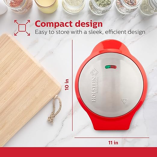 Holstein Housewares 12-Count Cake Pop Maker with Non-Stick Plates & Indicator Lights – Bakes 12 Sweet or Savory Pops Fast, Perfect for Birthday Treats & Holiday Party Snacks, Red
