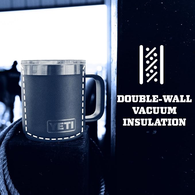YETI Rambler 10 oz Stackable Mug, Vacuum Insulated, Stainless Steel with MagSlider Lid, Navy