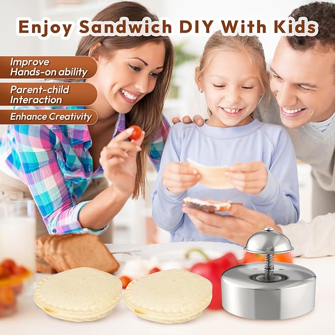 Gelbira Sandwich Cutter, Sandwich Cutter and Sealer, Sandwich Maker, Peanut Butter and Jelly Sandwiches Tool/PBJ Cutter, Sandwich Maker for Kids, for Thanksgiving/Christmas Day