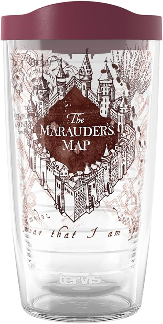 Tervis Harry Potter The Marauder's Map Made in USA Double Walled Insulated Tumbler Travel Cup Keeps Drinks Cold & Hot, 16oz, Classic