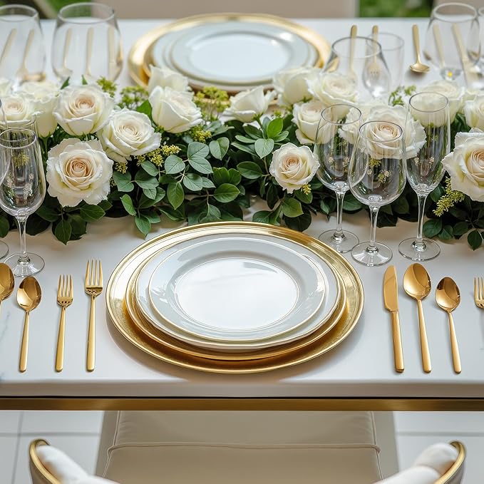 KINGSTONE Gold Silverware Set, 40 Piece Flatware Cutlery Set for 8, 18/10 Stainless Steel Silverware Mirror Polished Dishwasher Safe for Home, Restaurant, Wedding, Party(Gold, 40 pieces for 8)