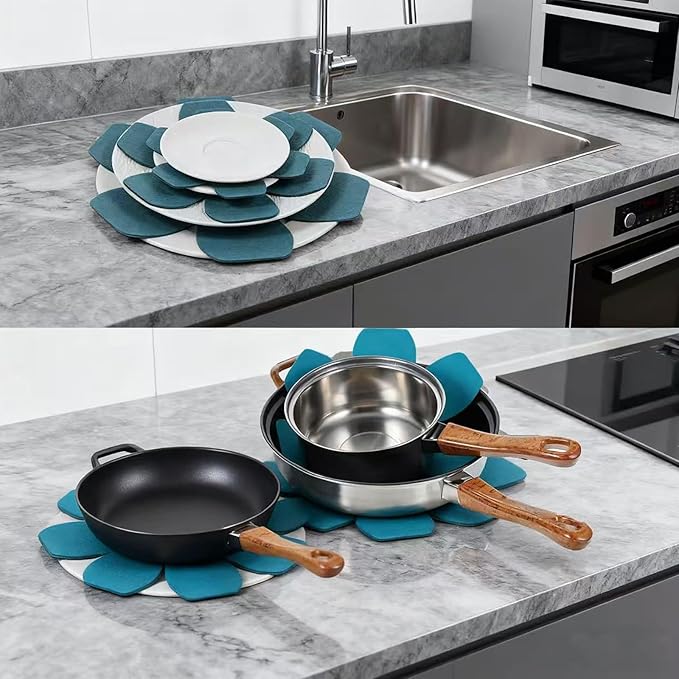 Pot and Pan Protectors 12 Pack 3 Different Sizes Pot Separator for Stacking Cookware Protectors Pan and Pot Dividers Pads Protect Glass Ceramic Dish Plates from Slipping Scratching Marring
