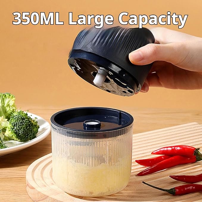 2026 Upgraded Electric Garlic Chopper, Mini Portable Veggie Cutter, USB Rechargeable, 350ML Portable Cordless Mini Food Processor for Nuts Chili Onion Minced Meat and Spices (Blue*1)