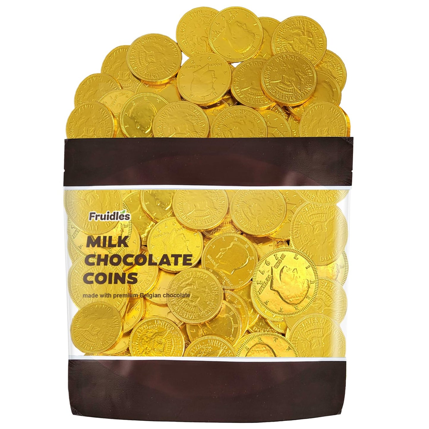 Milk Chocolate Coins, Gold Half-Dollar Chocolate Coins, Made with Premium Belgian