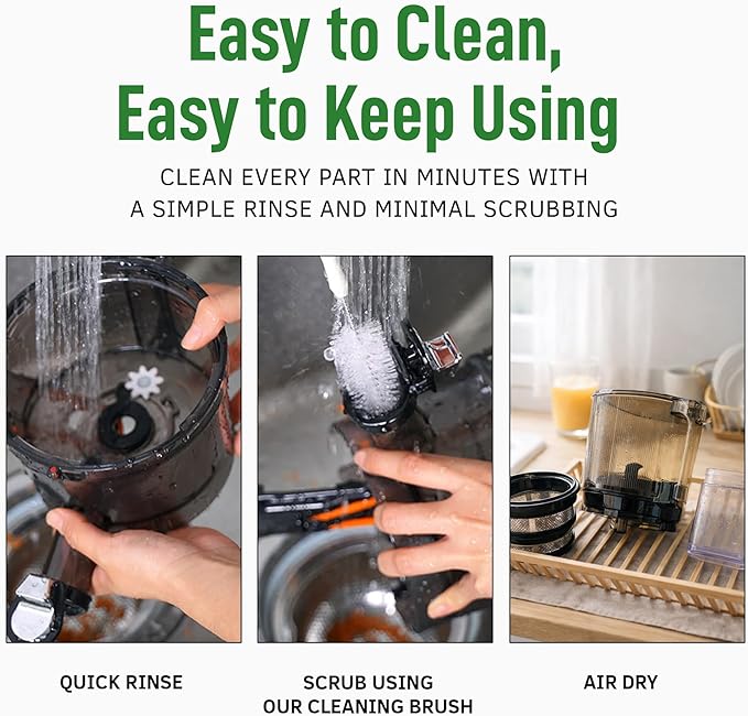 Kuvings AUTO10 Cold Press Juicer Machine – Self-Feeding for Hands-Free Use – Easy to Clean, Quiet 240W Motor, 100 oz Large Masticating Juicer – Designed for Silky Juice with Low Pulp – Matte Black