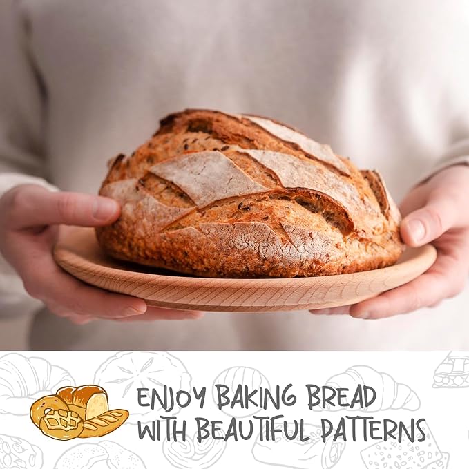 DOYOLLA Bread Proofing Baskets Set of 2 8.5 inch Round Dough Proofing Bowls and Liners Perfect Home Sourdough Bread Baking supplies