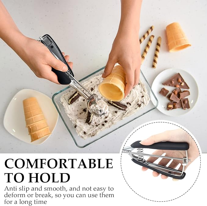 Yinder 4 Pcs Cookie Scoop Set Ice Cream Scooper Cookie Scoops for Baking Include 1/2 /3/4 Tbsp Stainless Steel Scooper with Trigger Release for Baking Cupcake Protein Balls Meatballs Muffin