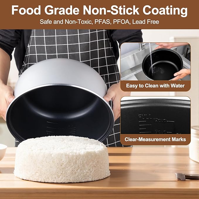 Commercial Rice Cooker, 10L/10.6QT Large Rice Cooker & Rice Warmer 50 CUPS Cooked Rice, Fast Cooking Electric Cooker with Auto Keep Warm, Non-stick Inner Pot for 10-20 People Use