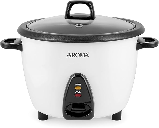 Aroma Housewares 60-Cup (Cooked) (30-Cup UNCOOKED) Commercial Rice Cooker, Stainless Steel Exterior (ARC-1130S) & ARC-360-NGP 20-Cup Pot-Style Rice Cooker & Food Steamer, White