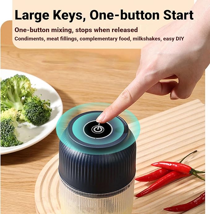 2026 New Electric Garlic Chopper, Mini Portable Veggie Chopper, Small Cordless Garlic Choppers Mincer, USB Rechargeable, 350ML Electric Mini Veggie Cutter for Onion, Garlic, Chili, Ginger (White)
