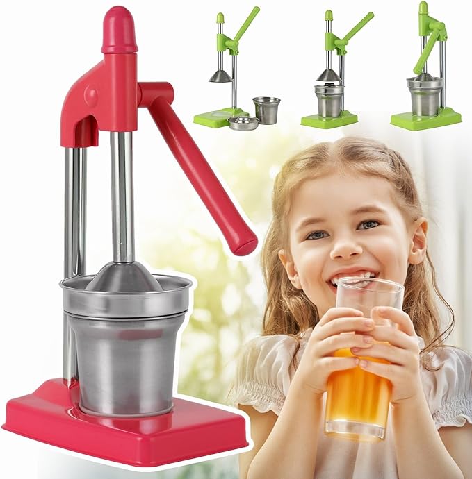 Cast Iron Juicer Hand Press, Manual Juicer Stainless Steel Lemon Squeezer Home Decor, Heavy Duty Countertop Lime Citrus Crush Machine for Fresh Lemonade Orange Juice, Easy to Clean