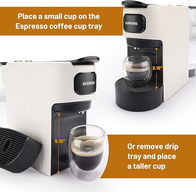 Mini Espresso Pod Machine Compatible with Nespresso Original Pods, 20 Bar Capsule Coffee Maker with 40 oz Removable Water Tank,Programmable Espresso Machine with Espresso and Lungo Modes