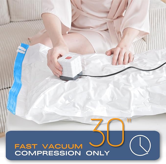 Vacuum Storage Bags for Clothing, 16 Pack Vacuum Seal Bags (3 Jumbo, 3 Large, 3 Medium, 5 Small, 2 Roll) for Clothes Comforters Blankets, Space Saver Bag with Electric Pump (2025 Upgrade)