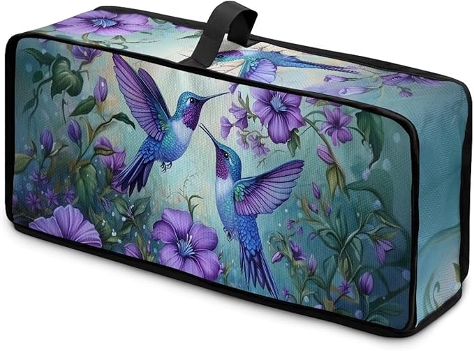 Toaster Cover 2 Slice Hummingbird Purple Floral 2 Slice Slim Toaster Cover Dust Proof Machine Washable Small Appliance Covers for Kitchen, Easy to Fold and Store