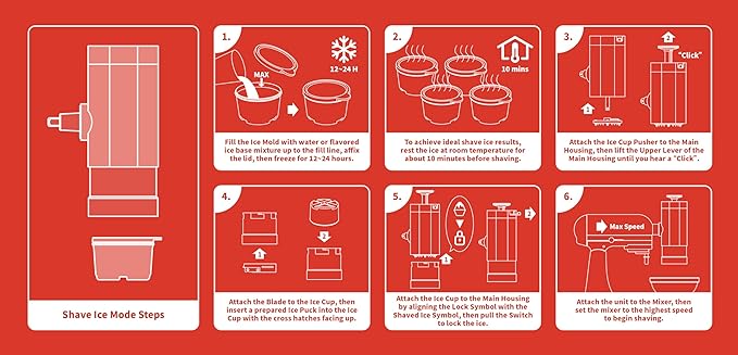 2 in 1 Ice Cream Maker and Shaved Ice Attachment for KitchenAid Stand Mixers, 2 Small Ice Cream Bowls, Snow Cone Machine with Coarse and Fine Blades, 8 Ice Molds