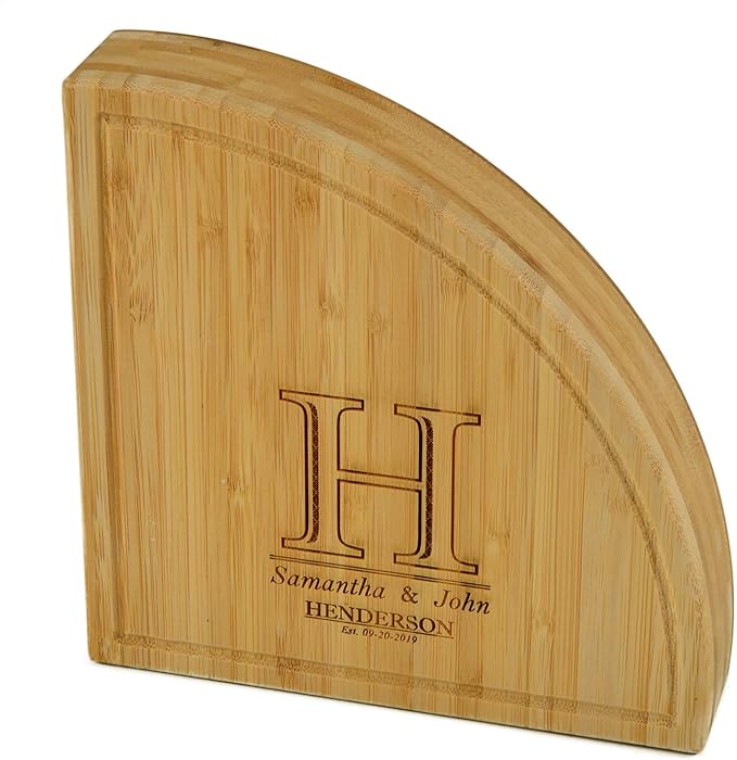 Picnic at Ascot Custom Personalized Engraved Cheese/Charcuterie Board - US Patented Design enables All in One Storage