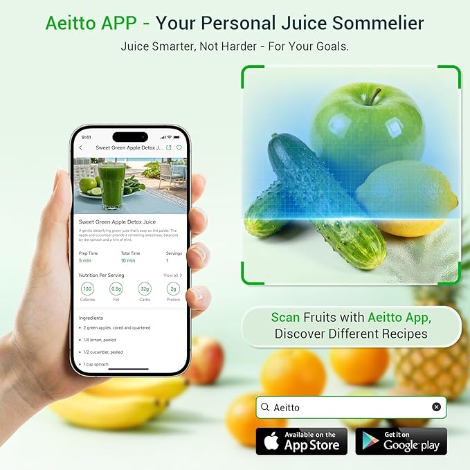 Aeitto Juicer Machines, 5.3" Extra Wide Mouth, Cold Press Juicer, Easy to Clean, Fit Whole Vegetables & Fruits, Professional Juice Extractor Machine,Self Feeding, High Juice Yield
