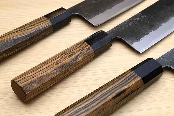 Yoshihiro Nashiji High Carbon White Steel #2 Japanese Nakiri Vegetable Knife with Cocobolo Wood Handle (6.5'' (165mm) & No Saya)