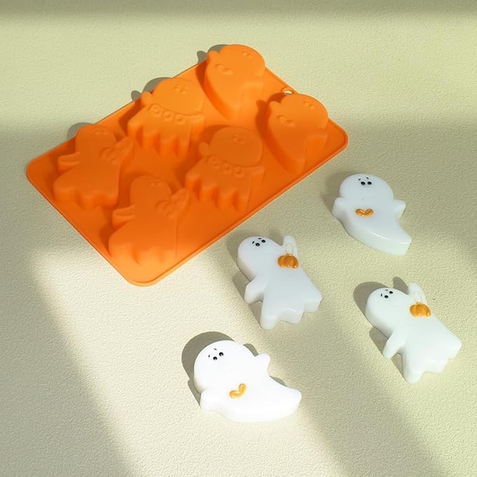 Halloween Ghost Silicone Molds, Non-Stick Chocolate Mold, Baking Moulds for Making Chocolate, Cake, Jelly, Dessert, Biscuit, Dome Mousse (A_ Ghost)