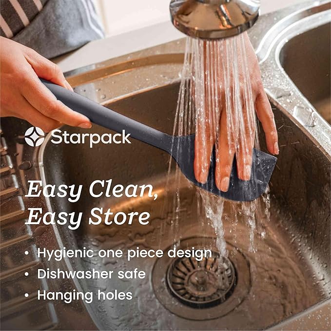Starpack 'Scrape & Stir' Silicone Spatula (8 Inch) - Heat Resistant Spatula Set 600°F - Food Grade Kitchen Spatulas - Nonstick Baking and Cooking Spatula - LFGB Grade Rubber Spatula Set