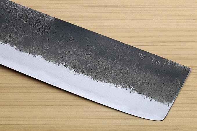 Yoshihiro Nashiji High Carbon White Steel #2 Japanese Nakiri Vegetable Knife with Cocobolo Wood Handle (6.5'' (165mm) & No Saya)