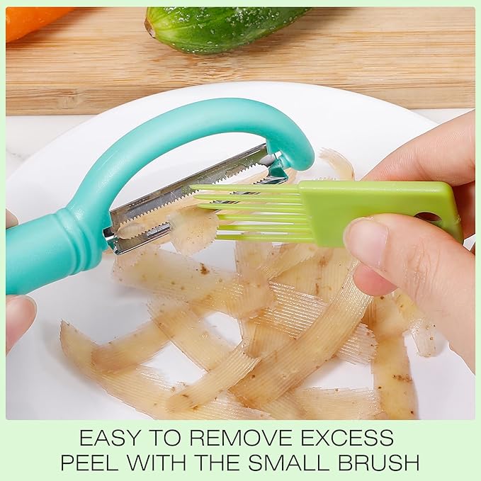 Senbowe Upgrade Potato Peeler for Kitchen, 6PCS Stainless Steel Vegetable Peeler, I and Y Veggie Food Peeler for Apple Fruit Carrot Zucchini Cucumber,Good Grip Makes Peeling Very Easy