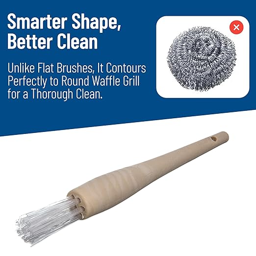 Carlisle FoodService Products 4011500 Round Waffle Iron Brush with High Heat Bristles, 1", Teflon (Pack of 12)