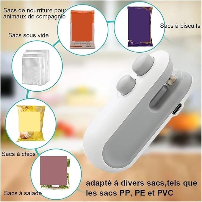 Sealing Machine, Mini Heat Bag Sealing Machine, Package Sealing Bag, Plastic Food Sealing Machine, Clip Bag, Portable Food Packaging Sealing Machine. Heat Sealer!