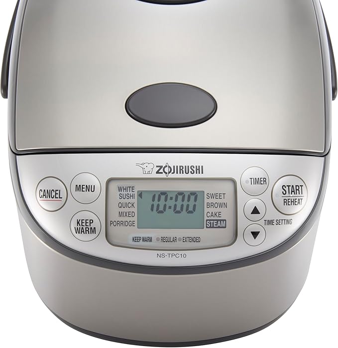Zojirushi NS-TPC10XT Micom Rice Cooker & Warmer (with PFAS-Free Nonstick), 5.5-Cup, Stainless Brown