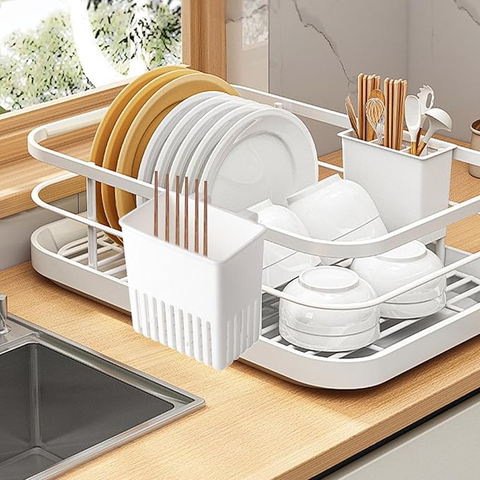 Cutlery Drying Rack - Utensil Drainer | Cutlery Drainer for Sink | Drying Rack Holder | Kitchen Drying Basket | Spoon Knife and Fork Storage Basket | Silverware Holder and Cutlery Drainer for Spoons