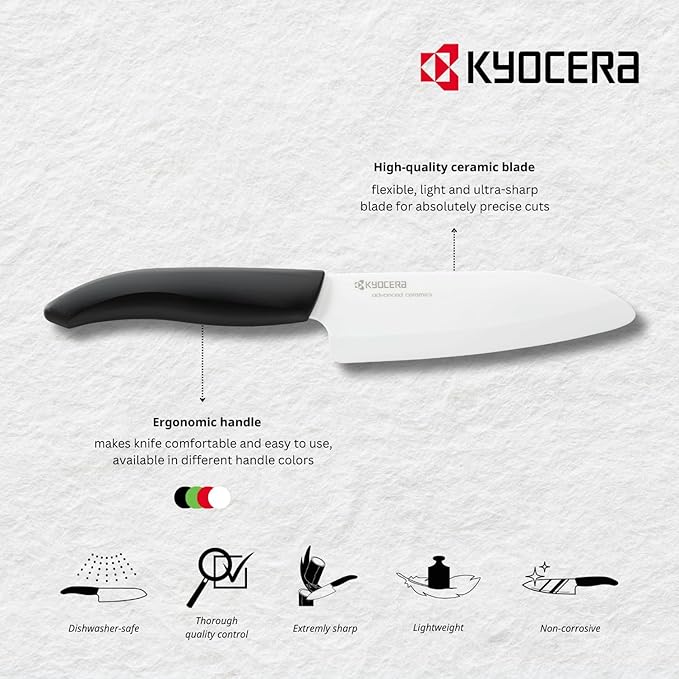 Kyocera Advanced Ceramic Revolution Series 4.5-inch Utility Knife, Green Handle, White Blade