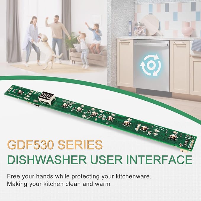 Dishwasher User Interface Control Board Replacement Compatible with GE GDF530 Series GDF530PSMSS,GDF530PMMES,GDF530PGMWW