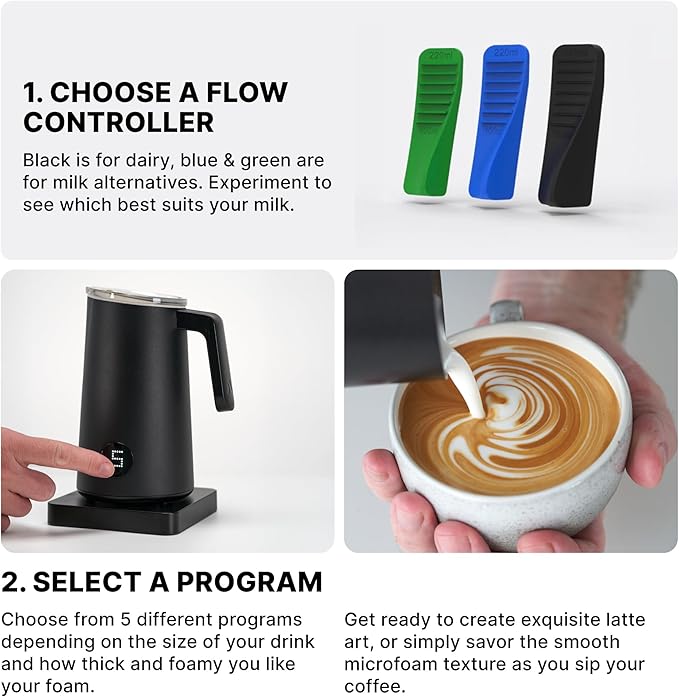 Subminimal NanoFoamer Milk Foamer Pro Gen-2 – Revolutionary Hands-Free Microfoam Maker for Cafe-Quality Foam, Coffee Bar Accessories for Dairy & Plant-Based Milk – US Plug Type