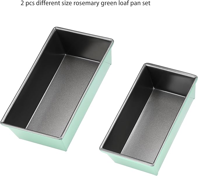 Monfish Bread loaf pan, loaf pans for oven home baking Bread mold 2lb loaf tin 10.5 x 6 x 3 inches Aluminized Steel Non Stick Coating For Home Baking 9x5 bread 2pcs