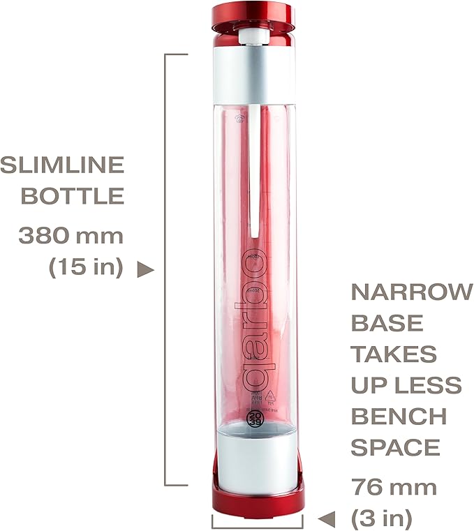 Twenty39 qarbo CLASSIC Sparkling Water Maker Machine - Soda Beverage Carbonator for Home, Seltzer & Carbonated Beverage Dispenser, Water Carbonation Fizz Maker (Metallic Red)
