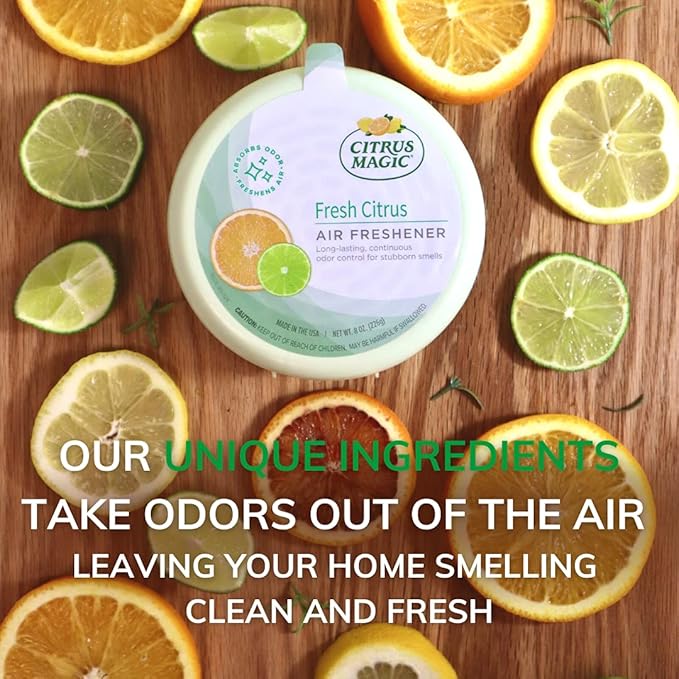 Citrus Magic Odor Absorbing Solid Air Freshener, Fresh Citrus, 8-Ounce, Pack of 6