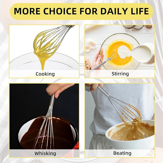 Baderke 30 Pcs 6 Inch Mini Whisk Bulk Small Whisks for Cooking 304 Stainless Steel Tiny Whisk for Baking, Whipping, Beating Eggs, Mixing Sauces, Blending Ingredients