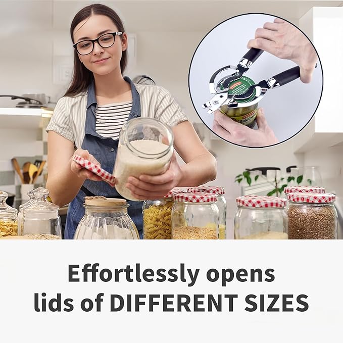 Jar Opener, Multi Jar Openers for Seniors, Stainless Steel Jar Lid Opener, Bottle Opener for Seniors with Arthritis, Weak Hands