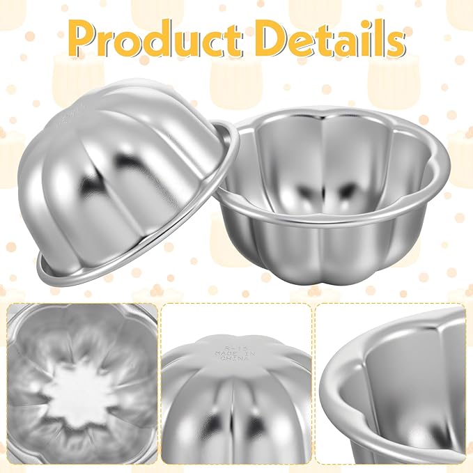 SHENLIU 24 Pack Pudding Cup Pans, Popover Pan Small Jelly Pans Aluminum Reusable Cake Tartlets Muffin Mold for Baking Egg Tart Flan Cupcake Bread Muffin Brownie Pudding (Size 3.7"x 1.77")